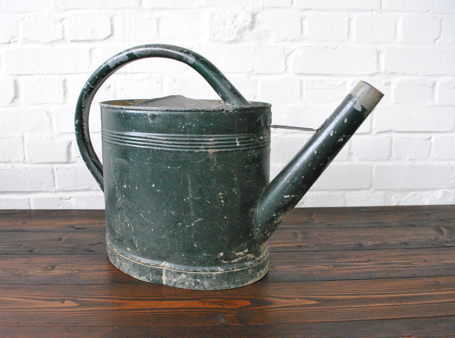 Vintage French Green Painted Watering Can