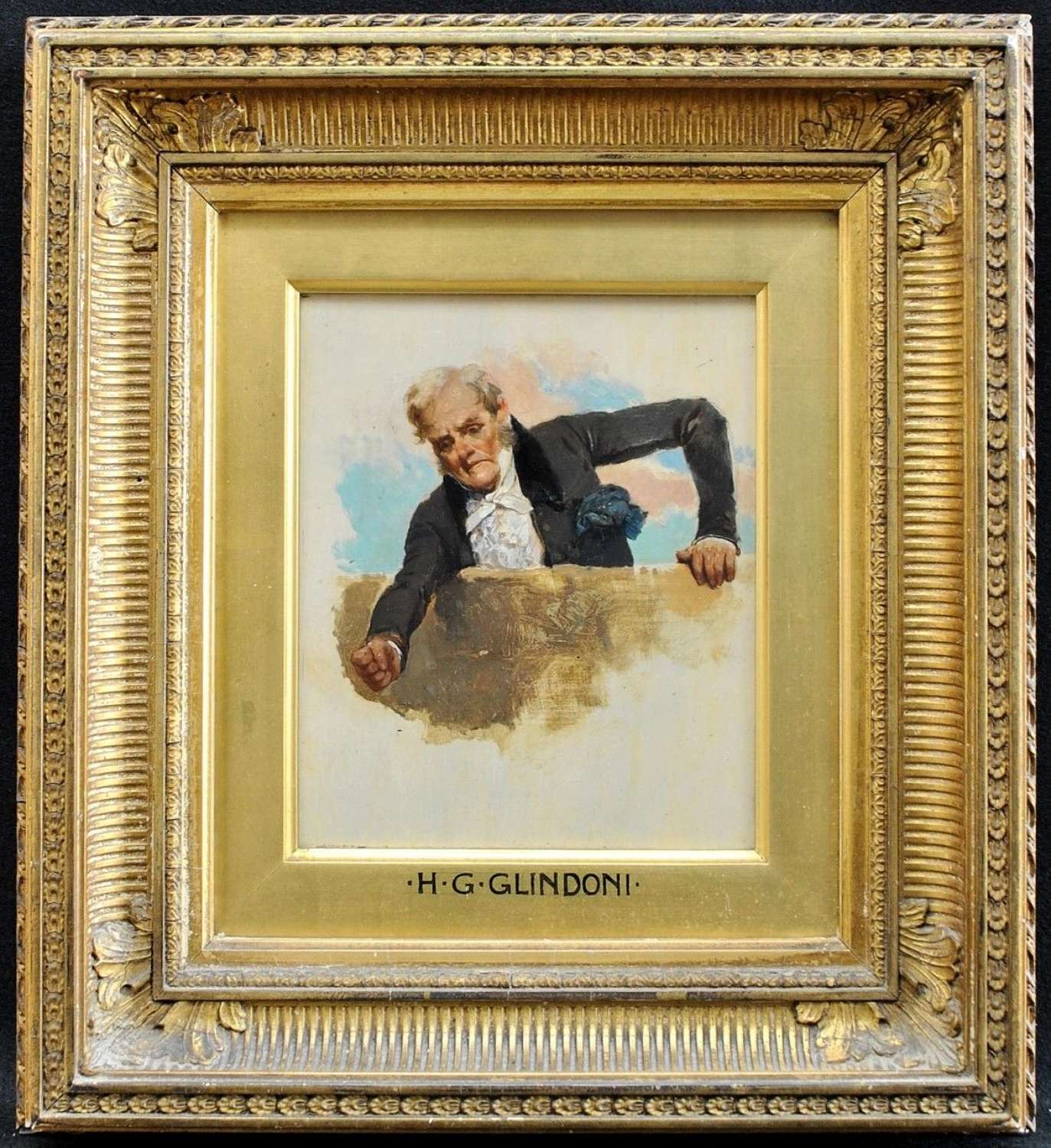 HENRY GILLARD GLINDONI (1852-1904) PORTRAIT OF A GENTLEMA PAINTING