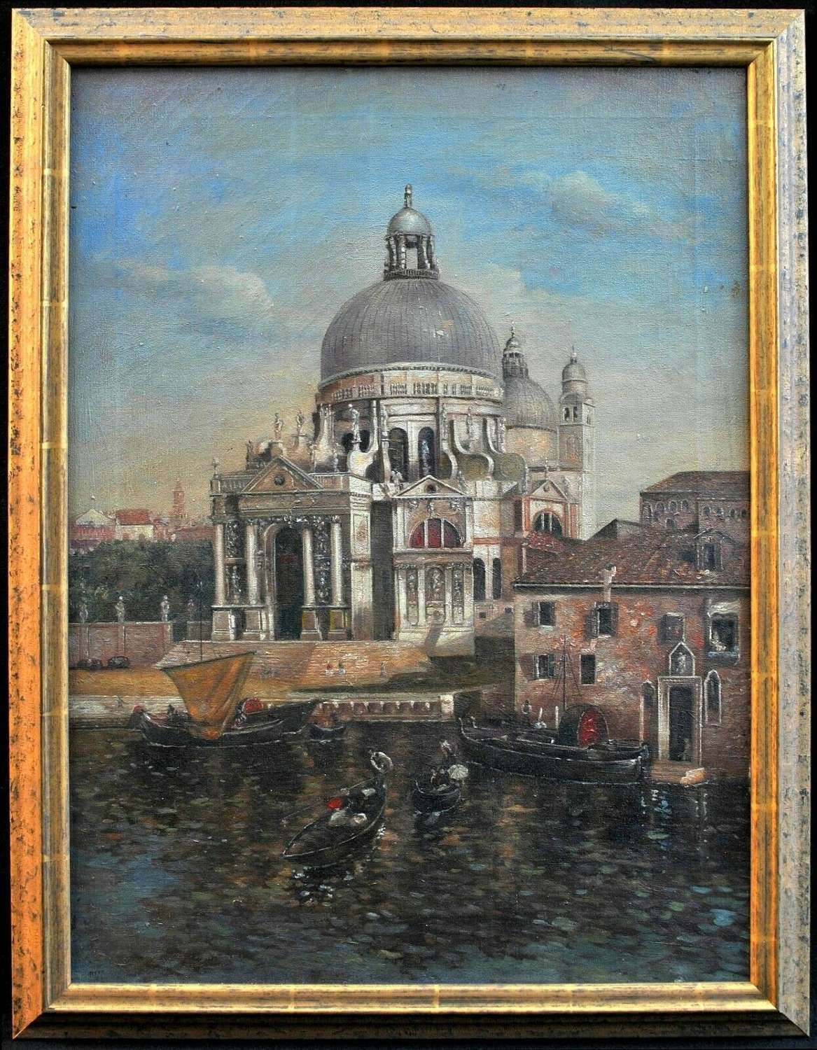 19th Century Italian School, Santa Maria Della Salute, Oil on Canvas