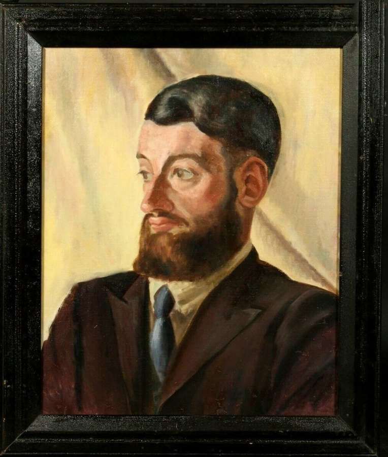 C. 1930 FRENCH POST IMPRESSIONIST PORTRAIT OF A GENTLEMAN PAINTING