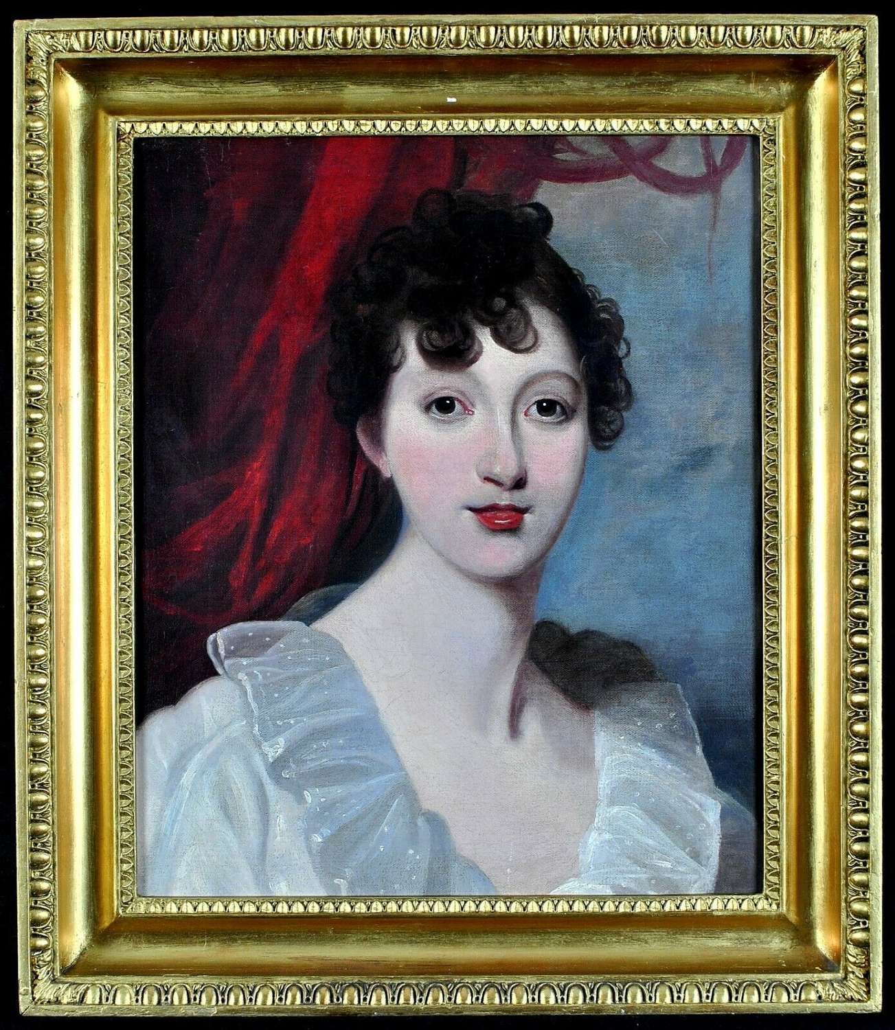 C. 1820 PORTRAIT OF A LADY CIRCLE OF SIR THOMAS LAWRENCE RA