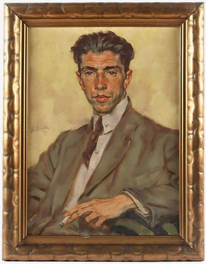 20th Century European School, Portrait of a Gentleman, Oil on Board