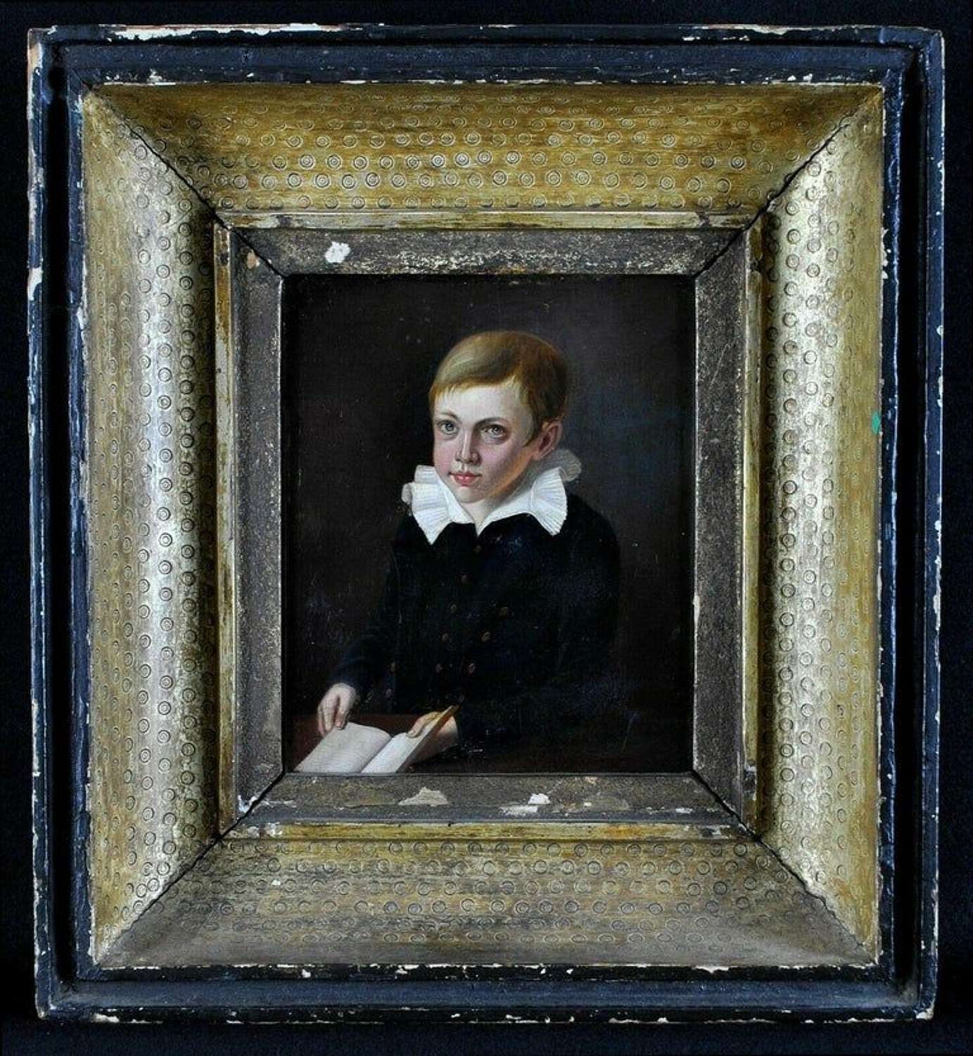 French School (18th Century) Portrait of a Boy, Oil on Panel