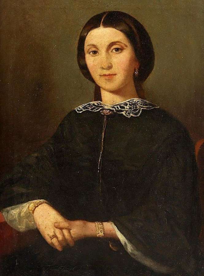 French School (19th century) Portrait of a Lady, Oil on Canvas