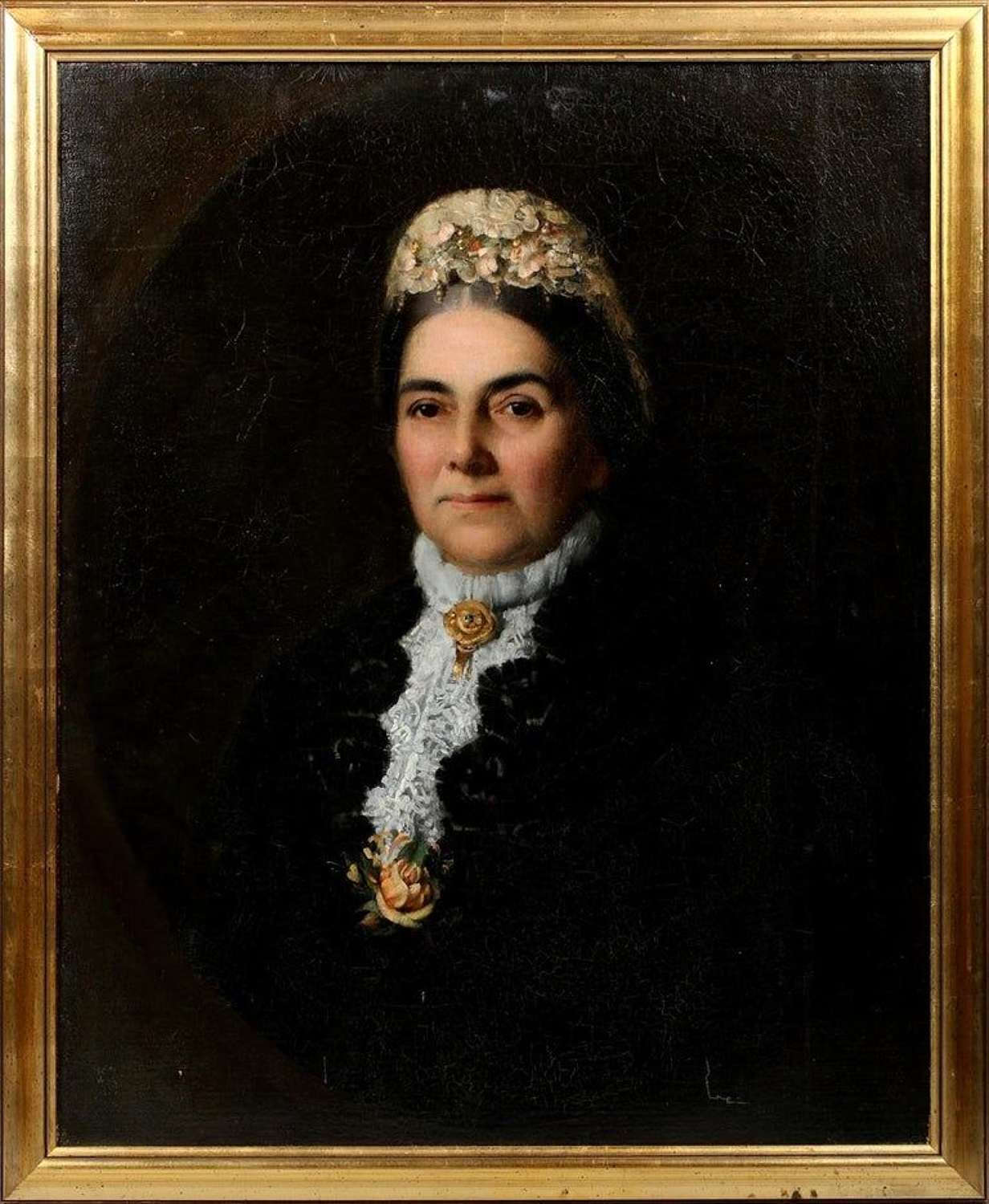 English School (19th century) Portrait of a Lady, Oil on Canvas