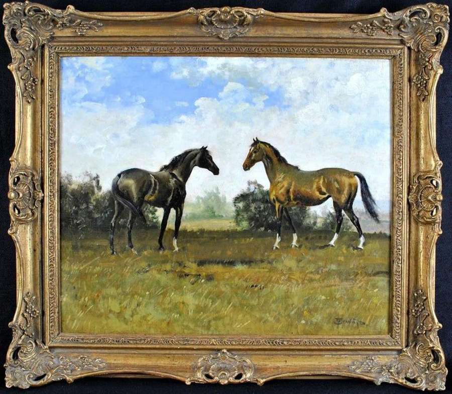 Walter Robin Jennings (1927-2005) Horses in a Landscape, Oil on Canvas