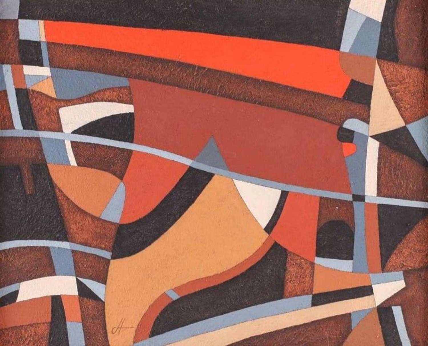 English School (Mid 20th century) Cubist Composition, Oil on Panel