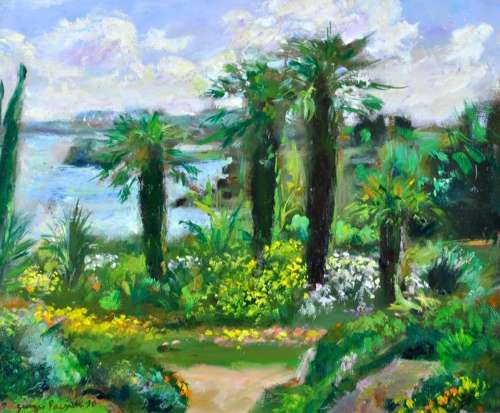Pacouil, Georges (1903-1997) Palm Trees on the Côte d'Azur
