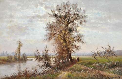 Alexandre Gittard (1832-1904) ''Tranquil River Landscape''