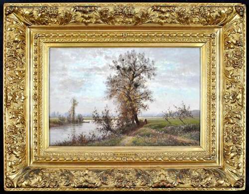 Alexandre Gittard (1832-1904) ''Tranquil River Landscape''