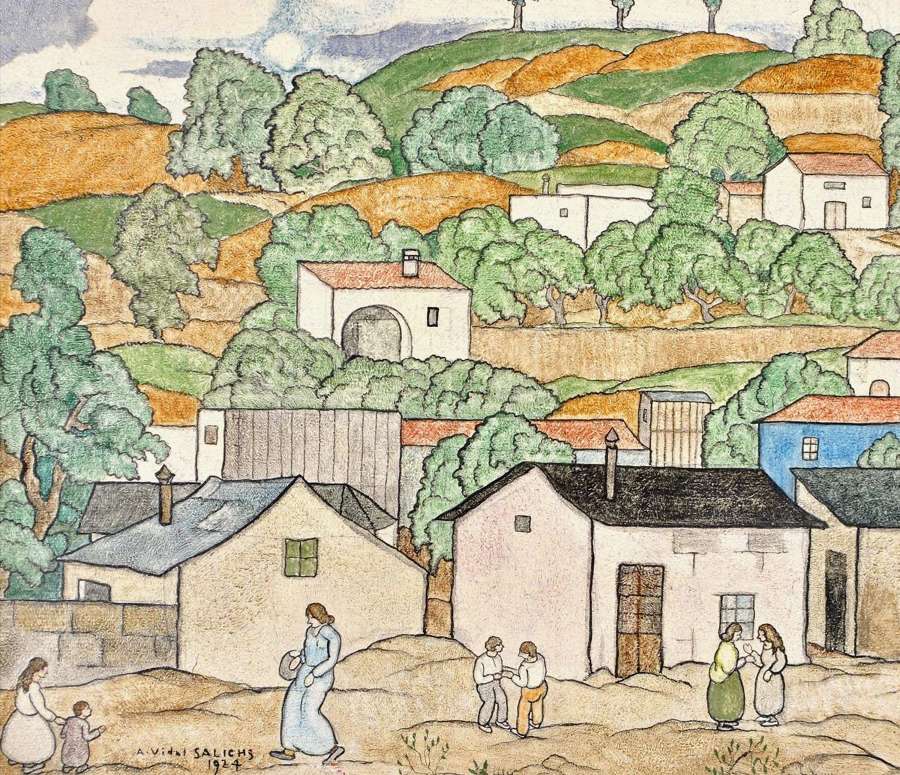 Salichs, Agapit Vidal (1894-1942) Figures in a Landscape
