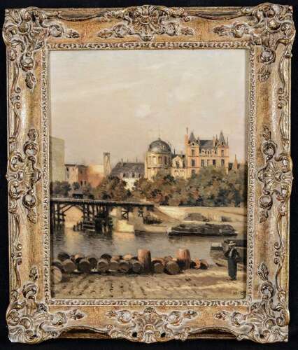 Cazin, Marie (1844-1924) OId Wooden Bridge, Paris