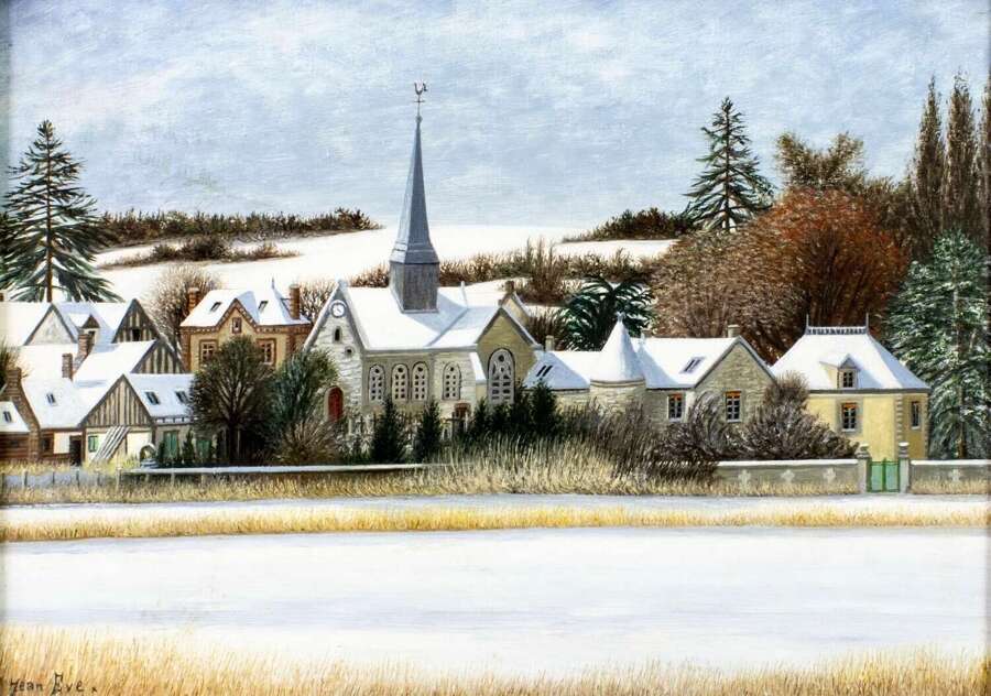 Eve, Jean (1900-1968) Village sous la Neige