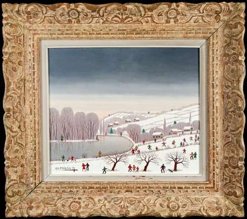 Pincon-Maricourt, Charles (1902-1973) Heureux Dimanche en Hiver