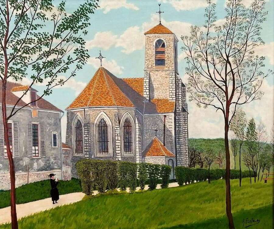 French School (Mid 20th Century) Eglise Saint-Pierre