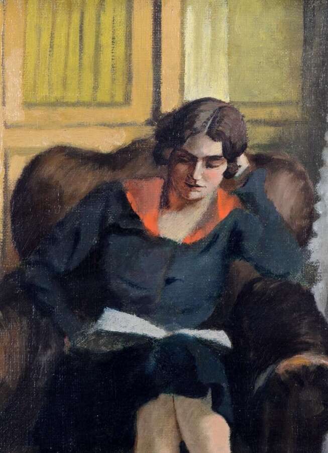 French School (Early 20th Century) Lady Reading