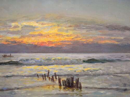 Lübbers, Holger (1850 - 1931) Sunset on the Coast