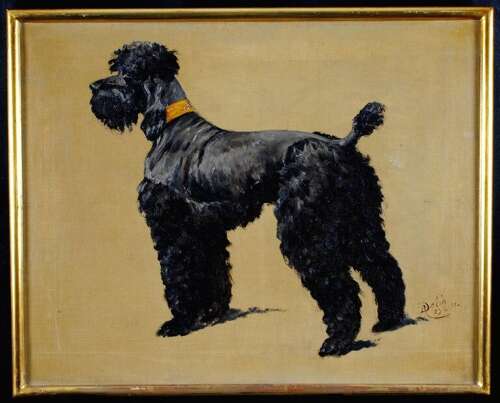Delin, René Philippe (1877-1961) Terrier Portrait