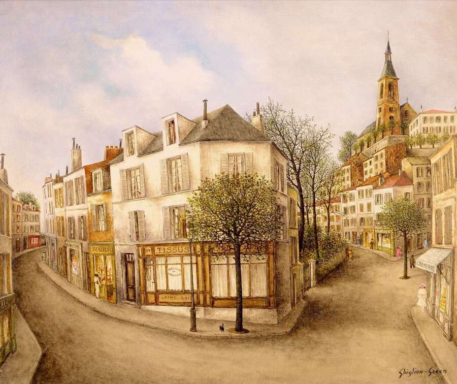 Ghiglion-Green, Maurice (1913-1989) La Grande Rue un Dimanche