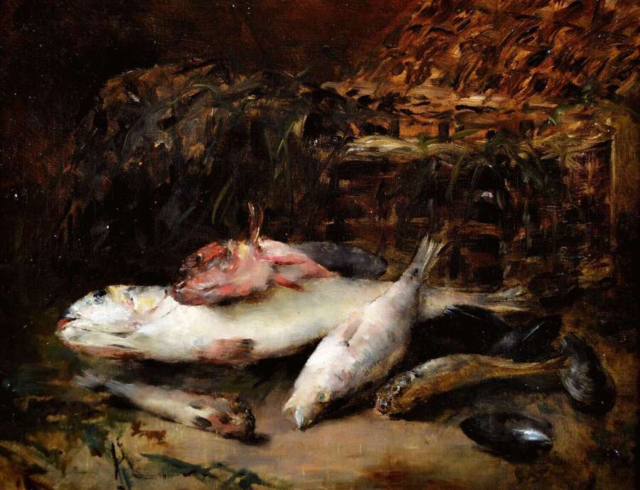 Courtines, Alexandre (1857-1923) Nature Morte aux Poissons