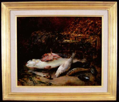 Courtines, Alexandre (1857-1923) Nature Morte aux Poissons