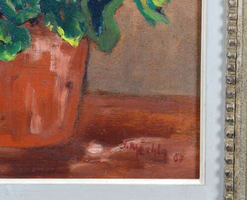 Méchin, Jacques (1890-1969) Geraniums in a Plant Pot