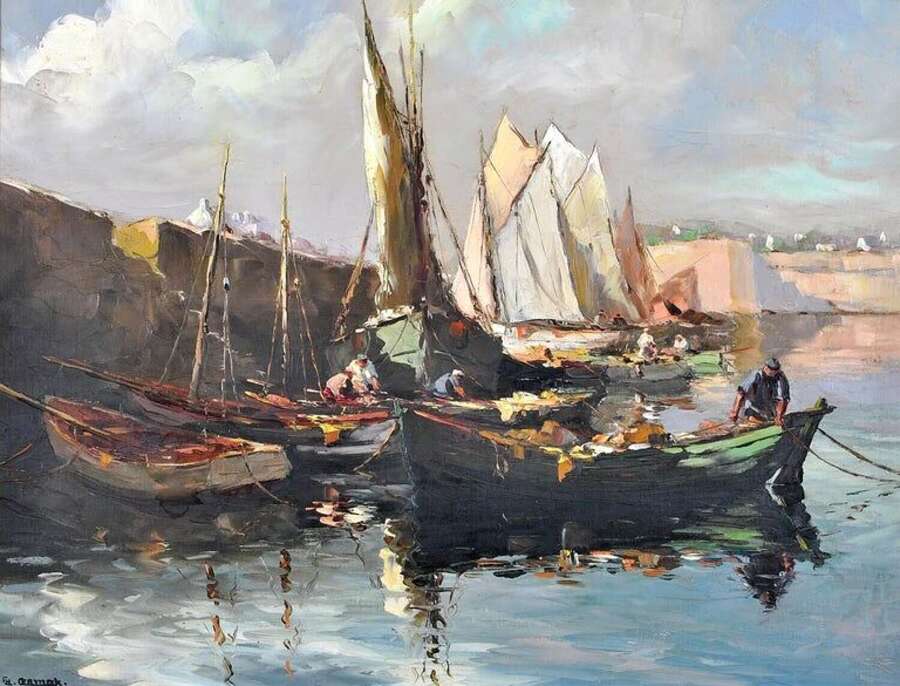 Cermak, Charles (1877-1966) C&ocirc;te d'Azur Harbor