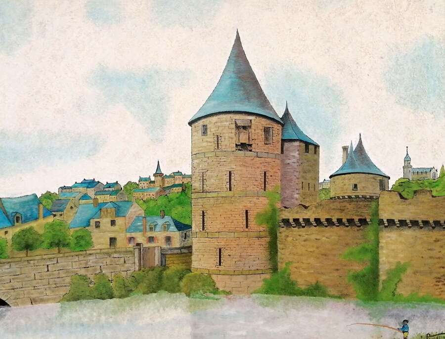 French School (Early 20th Century) Ch&acirc;teau de Foug&egrave;res