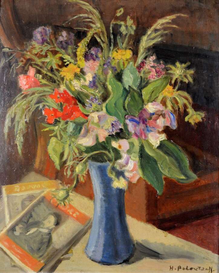 Polovtstoff, H&eacute;l&egrave;ne (1888-1975) Flowers in a Vase